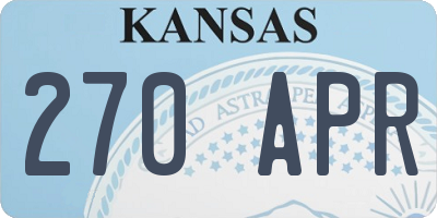 KS license plate 270APR