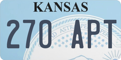 KS license plate 270APT
