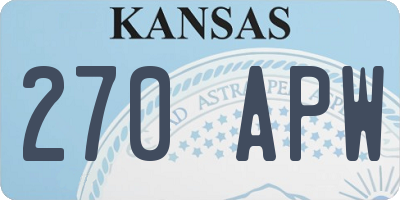 KS license plate 270APW