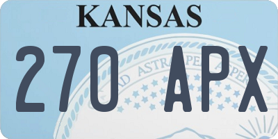 KS license plate 270APX