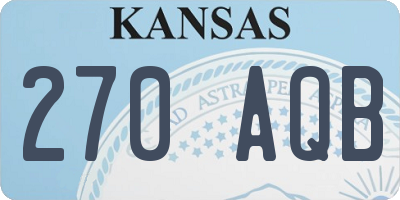 KS license plate 270AQB