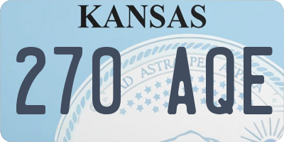 KS license plate 270AQE