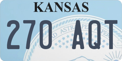 KS license plate 270AQT