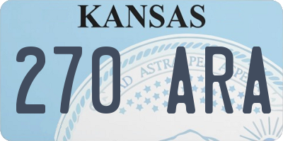 KS license plate 270ARA