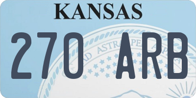 KS license plate 270ARB