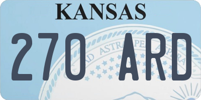 KS license plate 270ARD