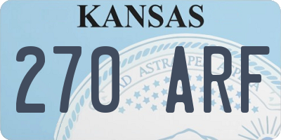 KS license plate 270ARF