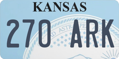 KS license plate 270ARK