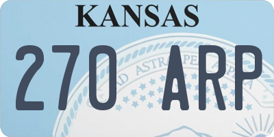KS license plate 270ARP