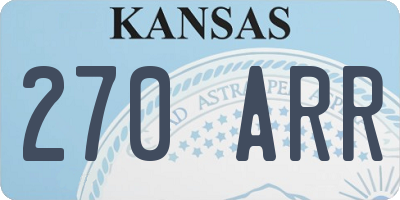 KS license plate 270ARR