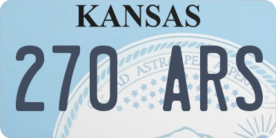 KS license plate 270ARS