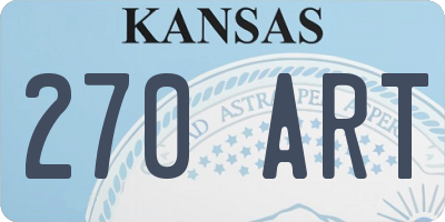 KS license plate 270ART