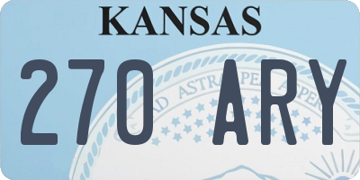 KS license plate 270ARY