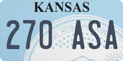 KS license plate 270ASA