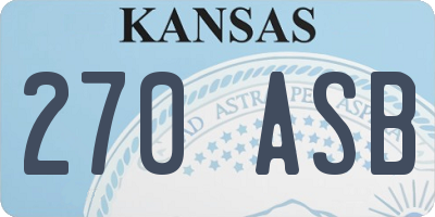 KS license plate 270ASB