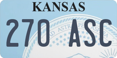 KS license plate 270ASC