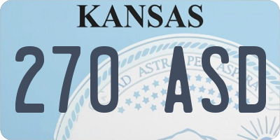 KS license plate 270ASD