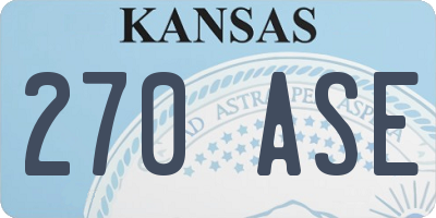KS license plate 270ASE