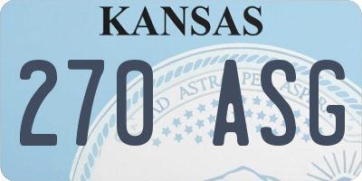 KS license plate 270ASG