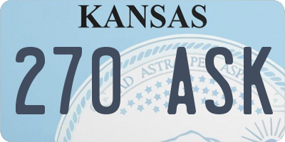 KS license plate 270ASK
