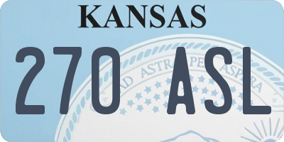 KS license plate 270ASL