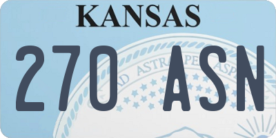 KS license plate 270ASN