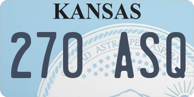 KS license plate 270ASQ
