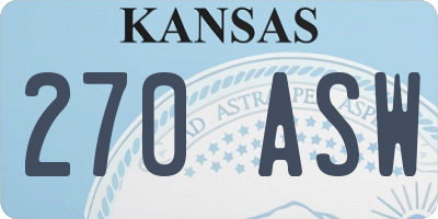 KS license plate 270ASW