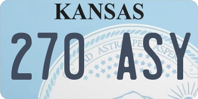 KS license plate 270ASY