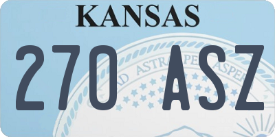 KS license plate 270ASZ