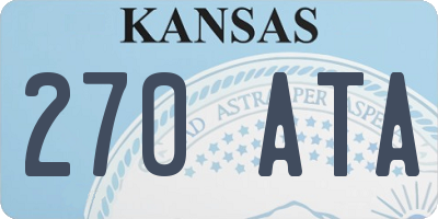 KS license plate 270ATA