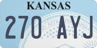 KS license plate 270AYJ