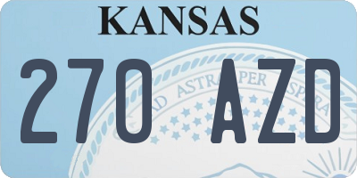 KS license plate 270AZD