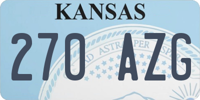 KS license plate 270AZG