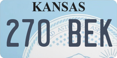 KS license plate 270BEK