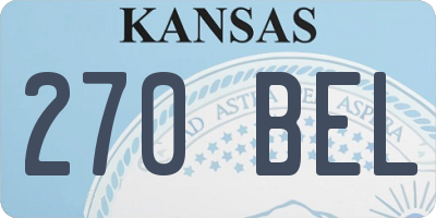 KS license plate 270BEL
