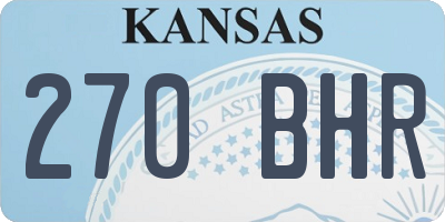 KS license plate 270BHR