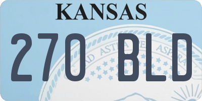 KS license plate 270BLD