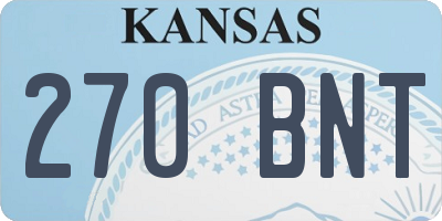KS license plate 270BNT