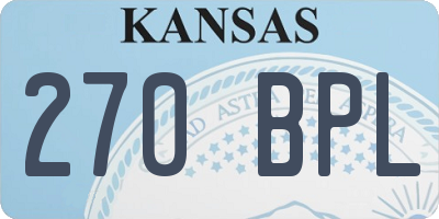KS license plate 270BPL