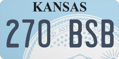 KS license plate 270BSB