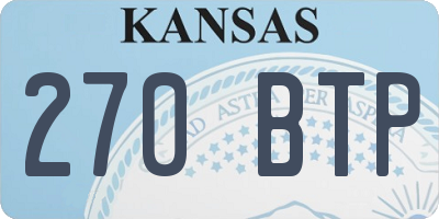 KS license plate 270BTP