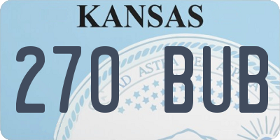 KS license plate 270BUB