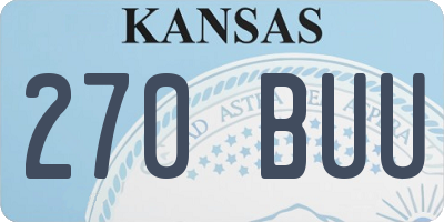 KS license plate 270BUU