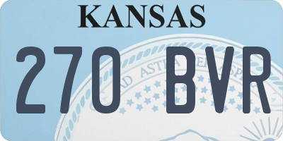 KS license plate 270BVR