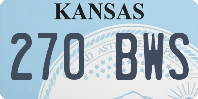 KS license plate 270BWS