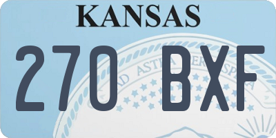 KS license plate 270BXF