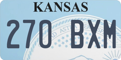 KS license plate 270BXM