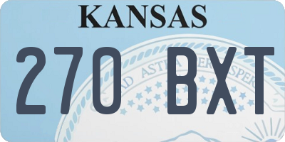 KS license plate 270BXT