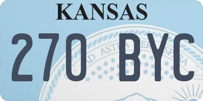 KS license plate 270BYC